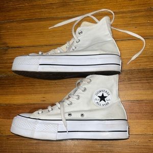 White, platform, converse, size 7.5